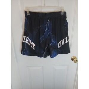 CIVIL‎ REGIME Heavy Mesh Shorts Mens Medium Blue Lighting  Missing Drawstring 5"
